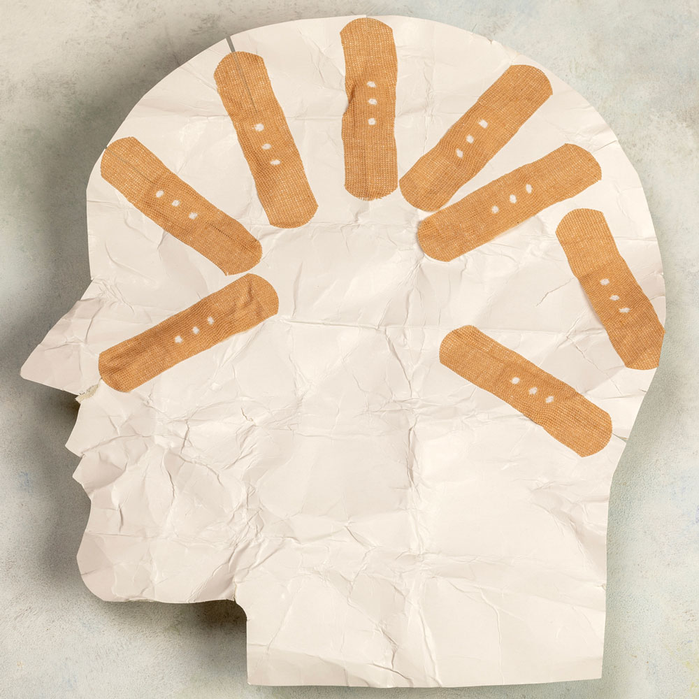 bandaid on brain illustration